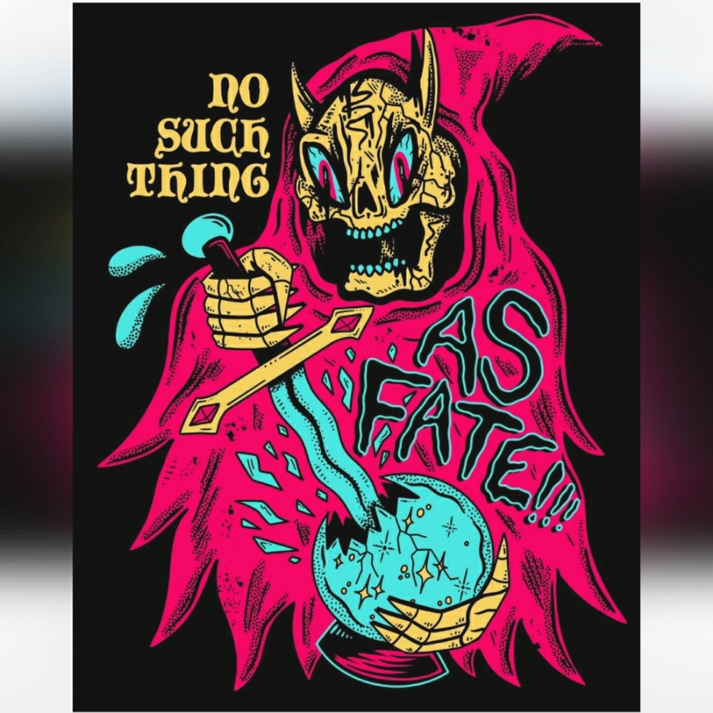 WIZARD of BARGE "No Such Thing As Fate" Women's Small Tee by Wicked Clothes